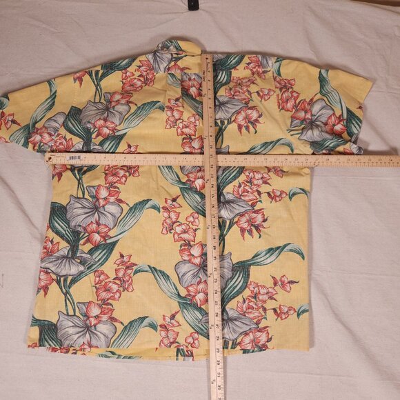 Reyn Spooner Floral Hawaiian Button Shirt Mens Aloha Vacay Resort Vintage FLAWS - Picture 4 of 15